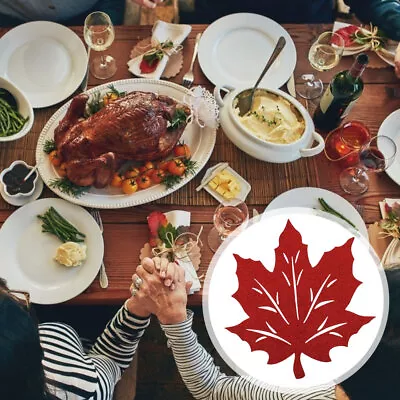  2 Pcs Thanksgiving Placemats Christmas Gifts Maple Leaf Plate Table Desk Cloth • $7.98