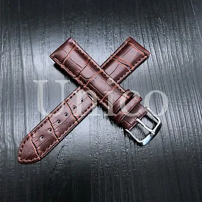22mm Leather Watch Band Strap Fits Fits For Bulova Accutron Watch Dark Brown • $14.95