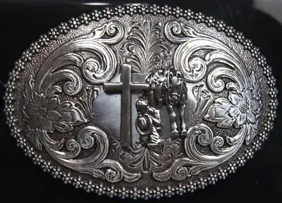 Nocona Cowboy Praying At The Cross Belt Buckle M & F Western 3707259 • $22