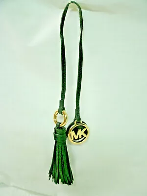 MICHAEL KORS-- MK Logo Gold Hardware Charm-- Black Leather Tassel Handbag Fob • $19.99