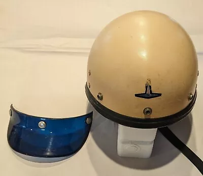 Vintage Buco Half Helmet Shorty With Blue Visor • $275.35