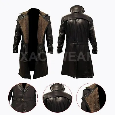 Blade Runner 2049 Ryan Gosling (Officer K) Faux Fur Lambskin Leather Trench Coat • $119.99