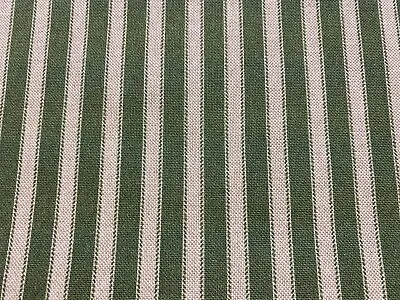 Harlow Ticking Stripe Fabric Calke Green/Beige  Curtain Roman Blind Upholstery • £27.50