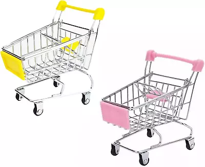 2 Pcs Mini Shopping Cart Supermarket Handcart Shopping Utility Cart Mode Storag • $14.67