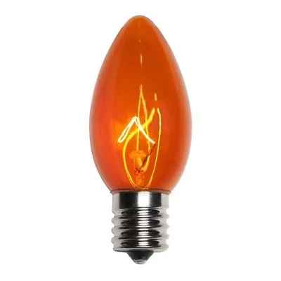 25 C9 Orange Transparent Replacement Christmas Light Bulbs Holiday Wedding Party • $14.29