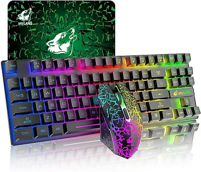 $52.90 • Buy 3 In 1 Wireless Mechanical Gaming Keyboard And Mouse Combo RGB For PC Laptop