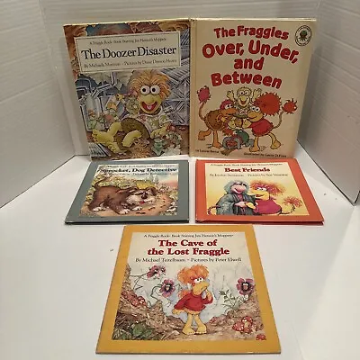 Vtg Fraggle Rock Book Lot Of 5 Jim Henson Muppets 1980s Hardcover Paperback Kids • $19.90