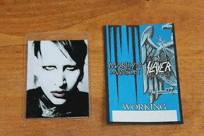 Marilyn Manson Slayer  - 2 Backstage Pass - One Laminated  - FREE SHIPPING - • $17