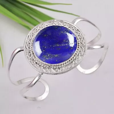 Natural Lapis Lazuli  Stone Cuff Bangle Adjustable Bracelet Woman's Jewelry  • $30.89