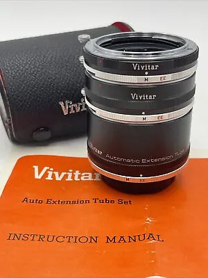 Vivitar Automatic Extension Tube Set AT-7 12mm 20mm 36mm With Case • $8.25