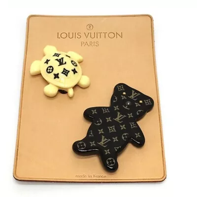 LOUIS VUITTON M64939 Monogram Brosh Nunurth Teddy Bear Turtle Brooch Plastic • $498