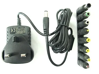 1a 12v 12w Ac/dc Power Adaptor Supply Charger 1000ma Universal (multi Jack) • £12.85