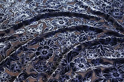 3.1 Yd/ Vintage Mulberry Silk Velvet Devore Fabric Luxury Uzbek Oriental Cloth • $93