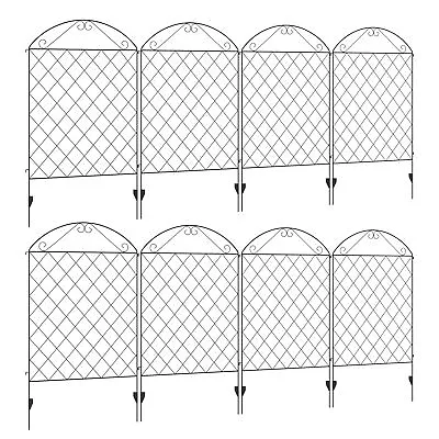 Outsunny 4PCs Decorative Garden Fencing 43in X 23ft Metal Border Edging • £119.99