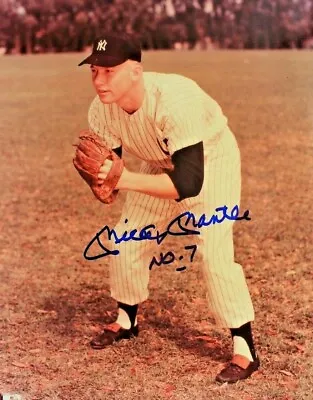 Mickey Mantle (d.1995) Yankees Signed No. 7 Autograph 8x10 Baseball Photo PSA  • $1499.99