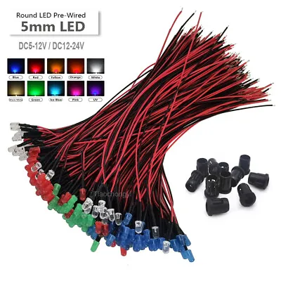 5mm LED DC12V 24V 20cm Pre-wired Diode Lamp Decoration Light Emitting Diodes • $0.99