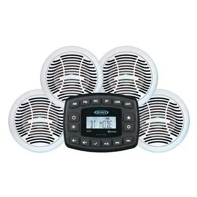 Jensen Waterproof AM/FM/BT With 4 AMS602W Speakers #JMS4SPKG • $340.04