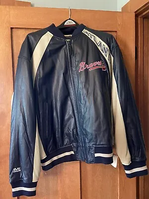 Brand New Vintage Atlanta Braves Mirage Leather Jacket Size L • $125