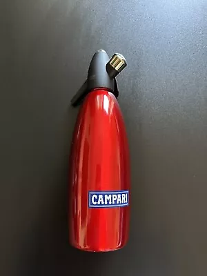 Vintage CAMPARI Red Aluminum ISi Soda/Seltzer Siphon New With Box 1 Liter • $50