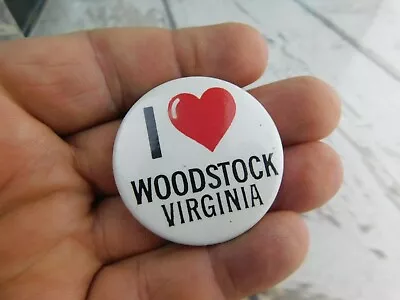 Vtg Pinback I Love Woodstock Virginia VA IBP Button Pin Back Badge • $9.99