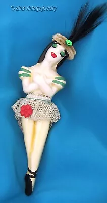 Vintage Rare ELZAC Victim Of Fashion BALLERINA Ceramic Enamel Figural Pin BROOCH • $9.99