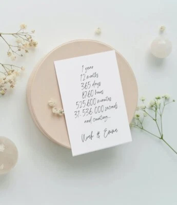 £3.99 • Buy First 1st Wedding Anniversary Card Gift Personalised One Year Paper Present