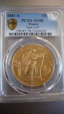 100 FRANCS Lucky Angel French Coin 1881 22K Gold • $3500