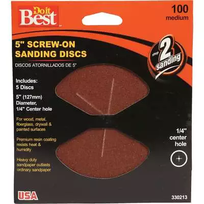 Do It 5 In. 100 Grit Screw-On Sanding Disc (3-Pack) 330213GA SIM Supply Inc. • $8.50