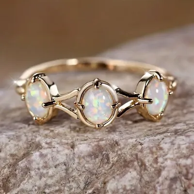 Dainty Opal Gold Sz 6 Ring  • $29