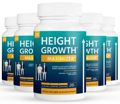 5 Pack Height Growth Maximizer Increase Bone Growth-60 Capsules X5 • $149.99