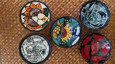 Set Of 5 Talavera Mexican Pottery Footed  Salsa Bowls 3.75  Diameter • $30