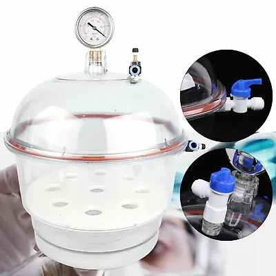 -25~120°C 15cm Diameter Laboratory Vacuum Desiccator Clear Glass Dryer US HOT • $57.96