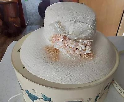 Cappelli Florida Dress/formal Summer Hat W/pink Roses Bouquet • $55