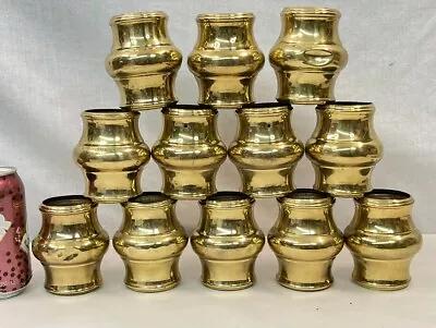 Lot Of 12 Antique Brass Bed Parts Tube Collars/Sleeves For 2  Diameter Spindles • $27.96