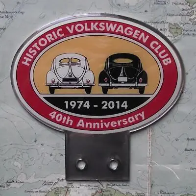 Rare Vintage Car Mascot Badge For Historic VOLKSWAGON VW Club 40th Anniversary X • £45.88