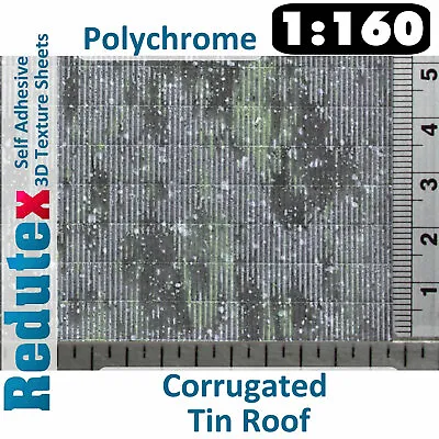 Redutex  Corrugated Tin Roof N 3D Flexible Texture Sheet Self Adhesive 160TI121 • £11.95
