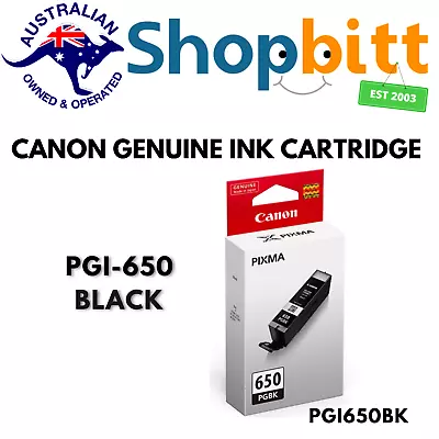 Canon PGI650BK Black Pixma IP7260 / MG5460 / MG6360 / MX926 GENUINE Ink • $34.57