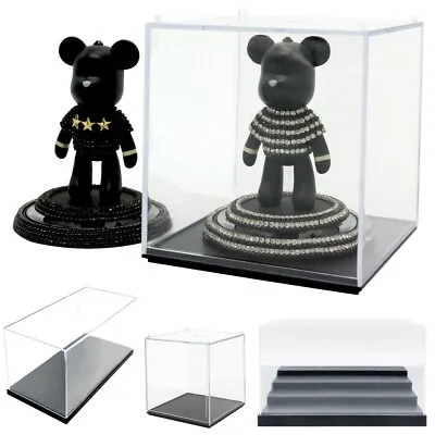 Acrylic Display Case Countertop Box Cube Organizer Stand Showcase For Figures • £7.69