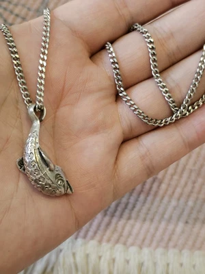$33.94 • Buy Sterling Silver Tribal Dolphin Pendant Necklace, Aztec ?