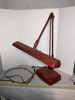 Vintage Dazor Machine Age Industrial Hooded Desk Lamp Floating 26024 Adjustable￼ • $55