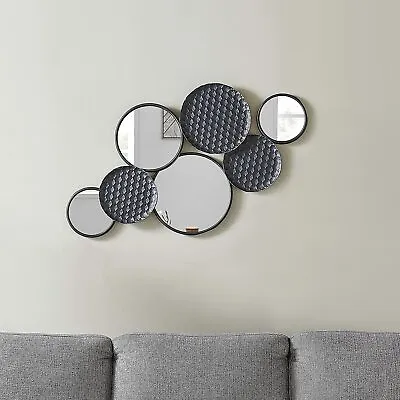 Wall Metal Decor With Multi Circle Plates Mirror Large Metal Art Wall Sculpture  • $39.99