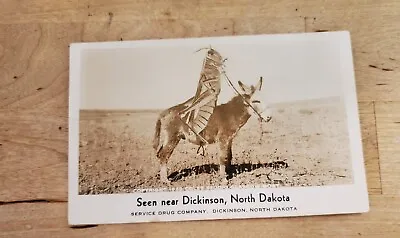 Giant Grasshopper Riding A Mule: 1939 Service Drug Co. Postmarked: F+ • $15