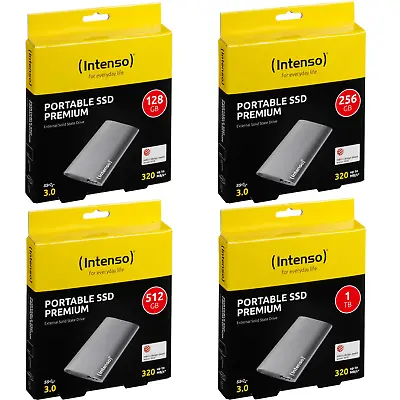 Intenso SSD Premium External SSD USB 3.2 Anthracite 128 GB 256 GB 512 GB 1 TB • £92.48