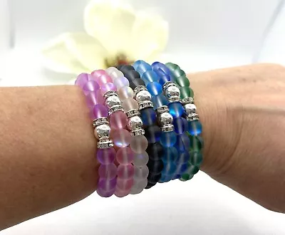 Mystic Mermaid Bracelet With 8mm Iridescent Shimmering Beads • $14.90