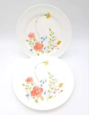 SET OF TWO (2) Mikasa  Just Flowers  Bone China 10 5/8  Floral Dinner Plates • $21.99