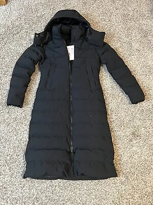 New XS Marmot Prospect Long Down Coat Black Trench Puffy MSRP $550.00 • $123.19