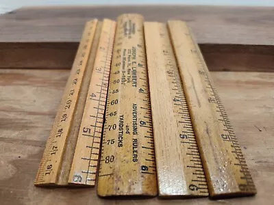 Lot Of 4 Vintage 6  Wooden Rulers - Made In U.S.A. • $17.95