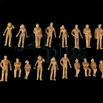 100 Pcs 1:50 Scale People Architectural Human Figures Unpainted Sitting Standing • £13.86