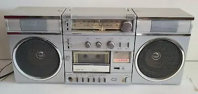 Sanyo C3 Ghetto Blaster Boom Box Tape Deck Cassette Portable Stereo Vintage RARE • $89.99