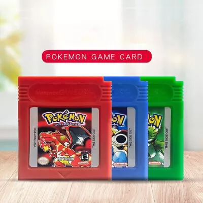 GB POKEMON Classic GAME Card Red Yellow Green Blue Gold Crystal  Gameboy 7 In 1 • £52.79
